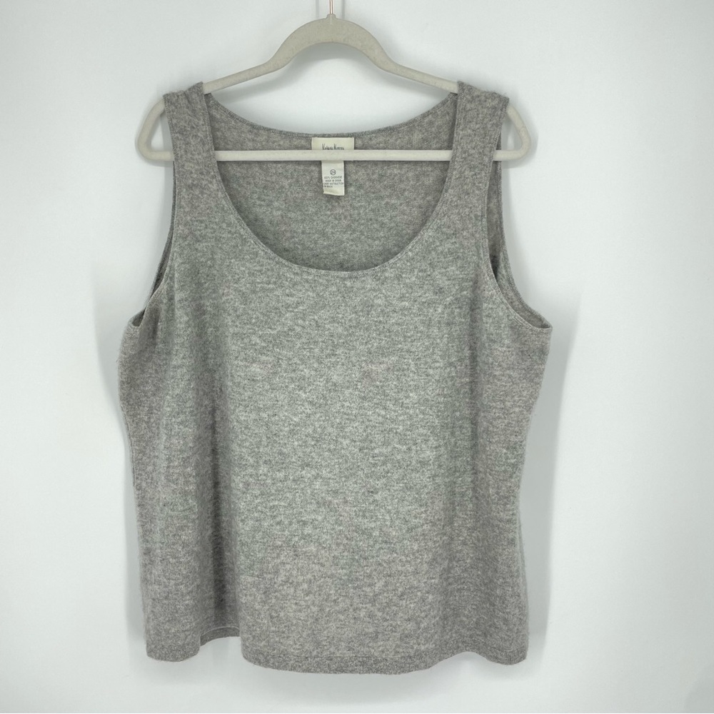 Cashmere Blend Gray Scoop Neck Tank Top